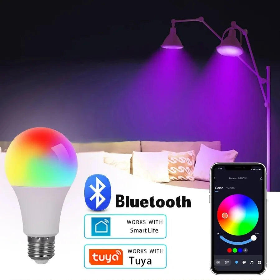 Smart LED bulb E27 – RGB, Bluetooth &amp; APP control, 15W