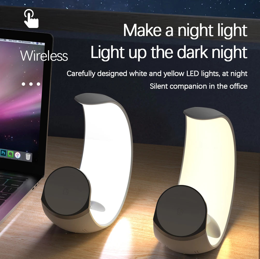 Lunar Wireless Charger with RGB Night Light - Compatible with MagSafe, iPhone, AirPods, Apple Watch &amp; Samsung