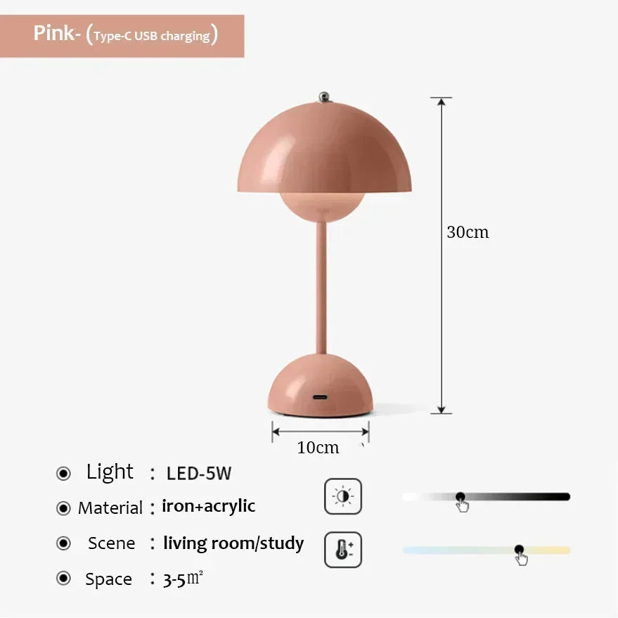 Lampe Champignon LED Rechargeable – Éclairage Doux & Design Élégant pour une Ambiance Apaisante