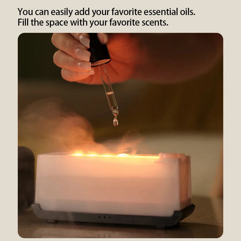 3-in-1 Ambiance Diffuser: LED Flame, Humidifier &amp; Aromatherapy