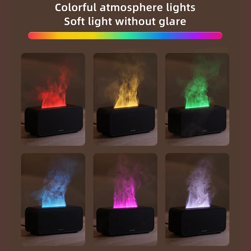 3-in-1 Ambiance Diffuser: LED Flame, Humidifier &amp; Aromatherapy